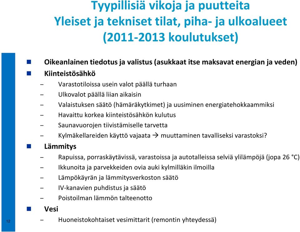 Saunavuorojen tiivistämiselle tarvetta Kylmäkellareiden käyttö vajaata muuttaminen tavalliseksi varastoksi?