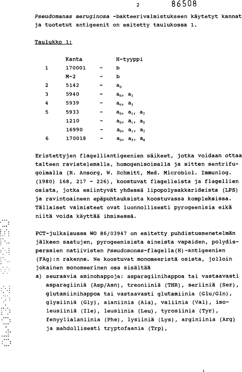 jotka voidaan ottaa talteen ravistelemalla, homogenisoimalla ja sitten sentrifugoimalla (R. Ansorg, W. Schmitt, Med. Microbiol. Immunlog.