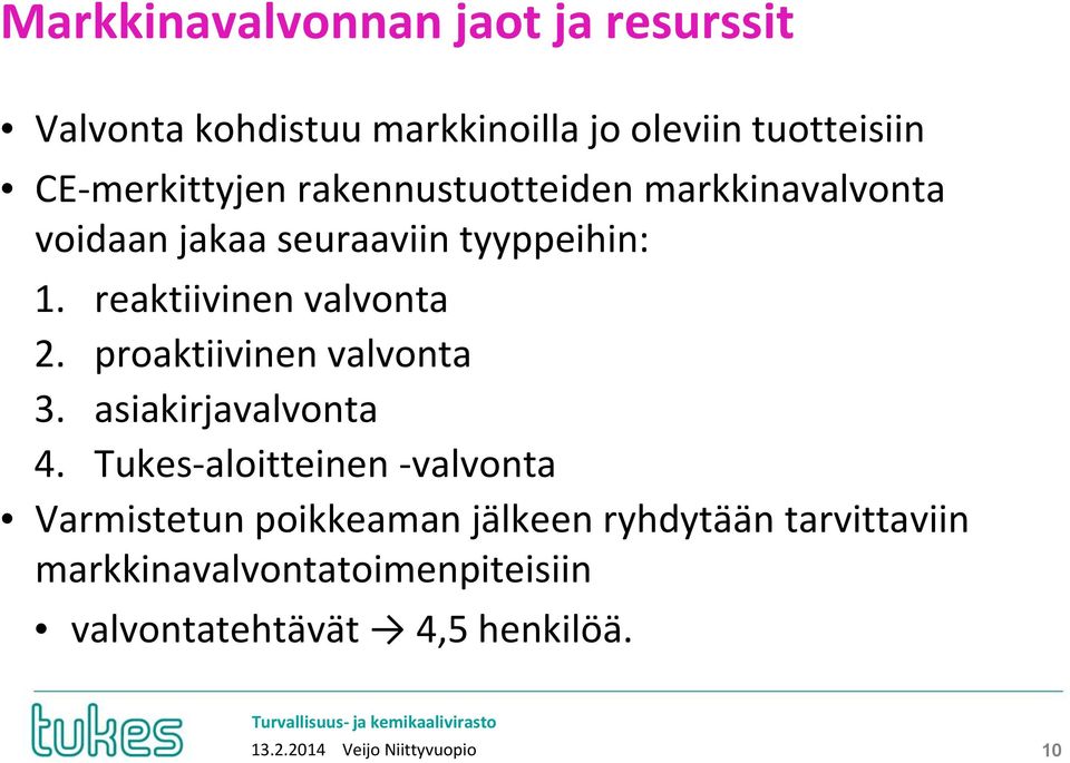 proaktiivinen valvonta 3. asiakirjavalvonta 4.