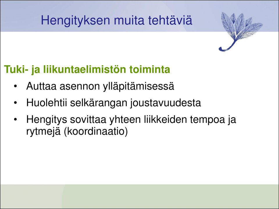 ylläpitämisessä Huolehtii selkärangan