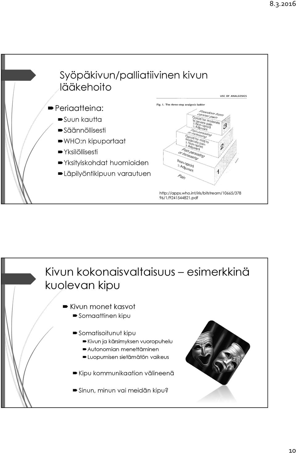 pdf Kivun kokonaisvaltaisuus esimerkkinä kuolevan kipu Kivun monet kasvot Somaattinen kipu Somatisoitunut kipu Kivun ja