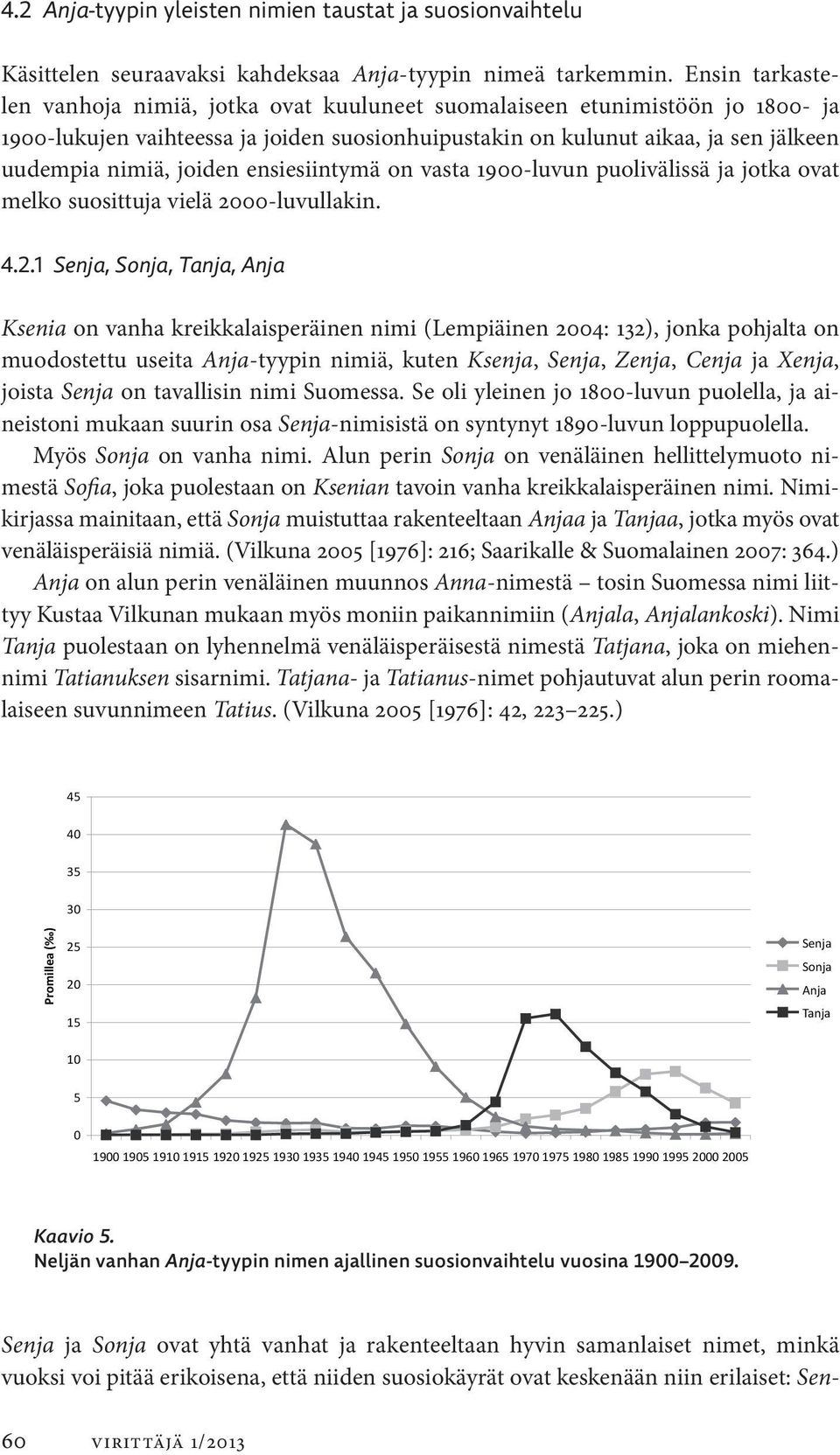 joiden ensiesiintymä on vasta 1900-luvun puolivälissä ja jotka ovat melko suosittuja vielä 20