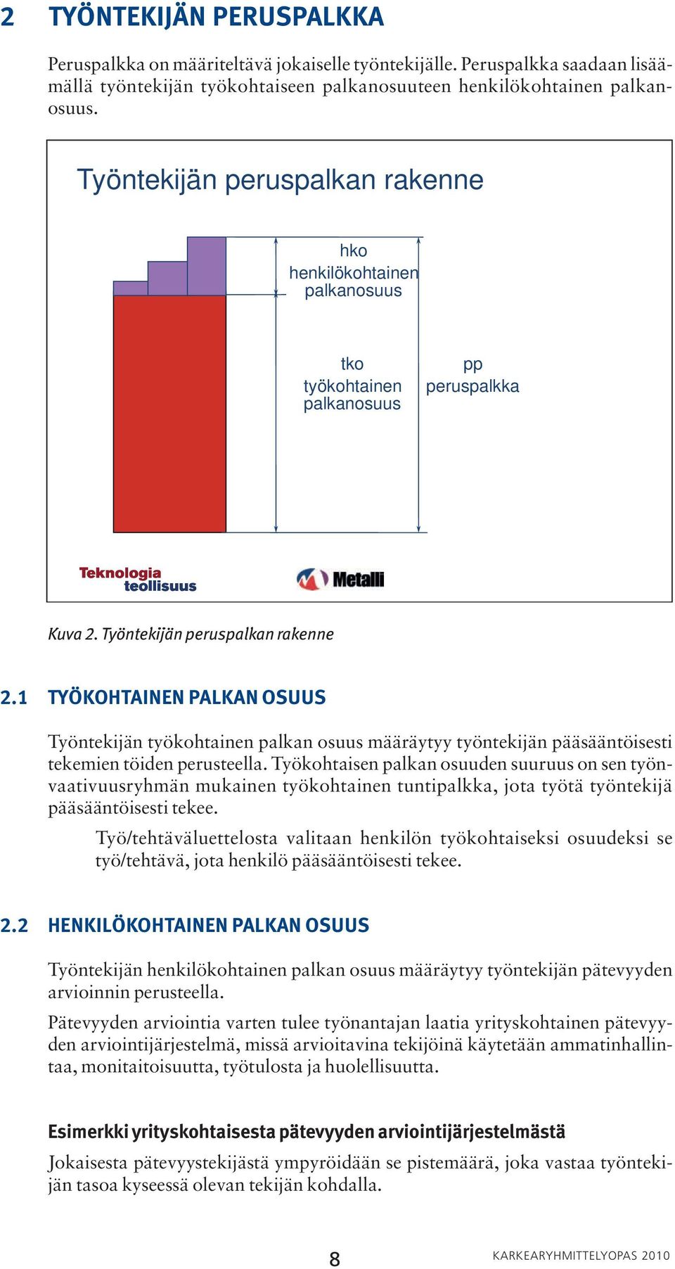 1 TYÖKOHTAINEN PALKAN OSUUS Työntekijän työkohtainen palkan osuus määräytyy työntekijän pääsääntöisesti tekemien töiden perusteella.