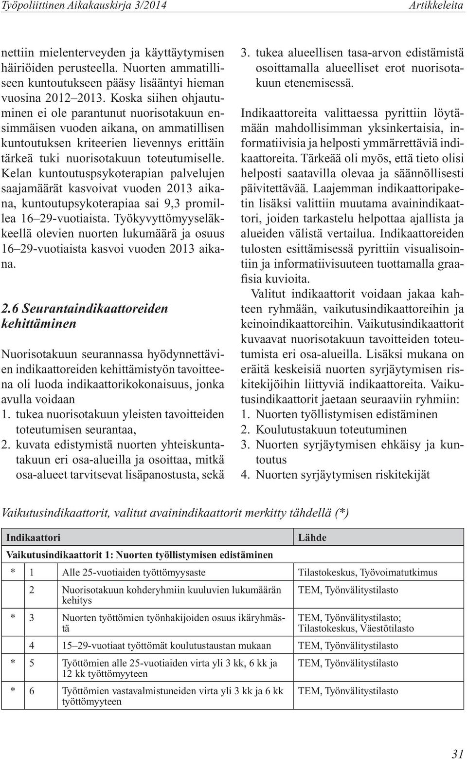Kelan kuntoutuspsykoterapian palvelujen saajamäärät kasvoivat vuoden 2013 aikana, kuntoutupsykoterapiaa sai 9,3 promillea 16 29-vuotiaista.