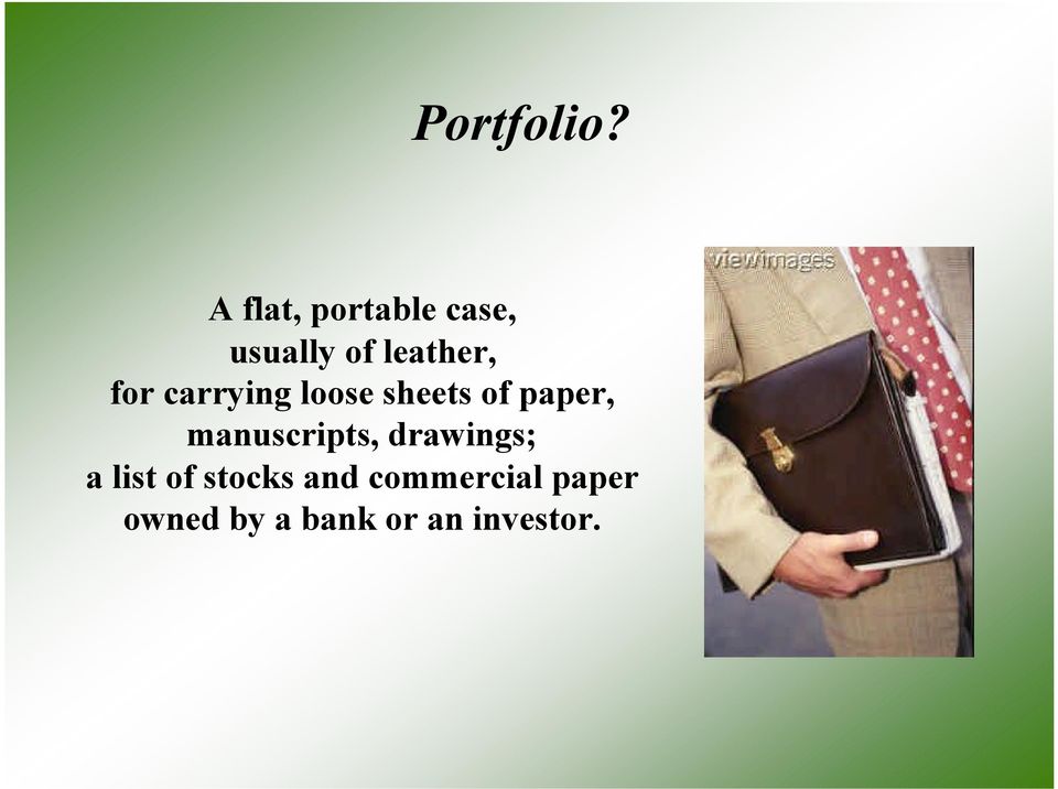 for carrying loose sheets of paper,