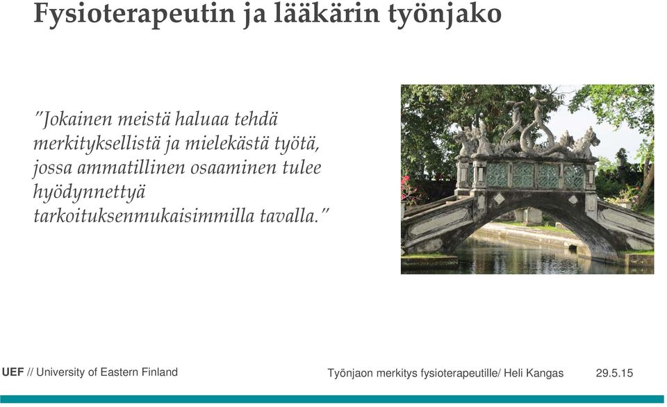 hyödynnettyä tarkoituksenmukaisimmilla k k i i ill tavalla.