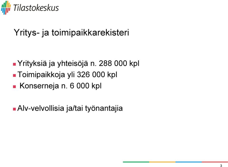 288 000 kpl Toimipaikkoja yli 326 000