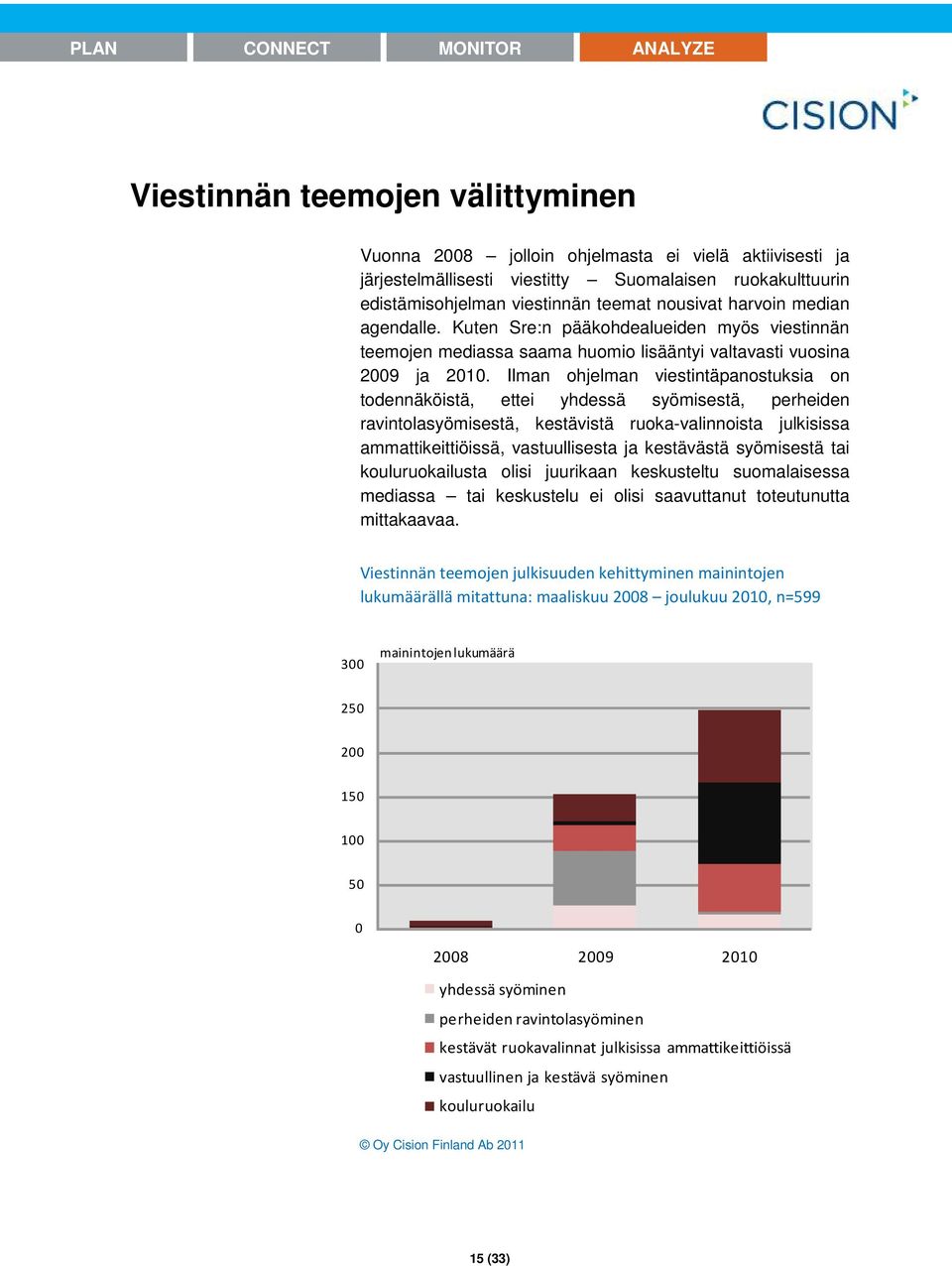 Ilman ohjelman viestintäpanostuksia on todennäköistä, ettei yhdessä syömisestä, perheiden ravintolasyömisestä, kestävistä ruoka-valinnoista julkisissa ammattikeittiöissä, vastuullisesta ja kestävästä