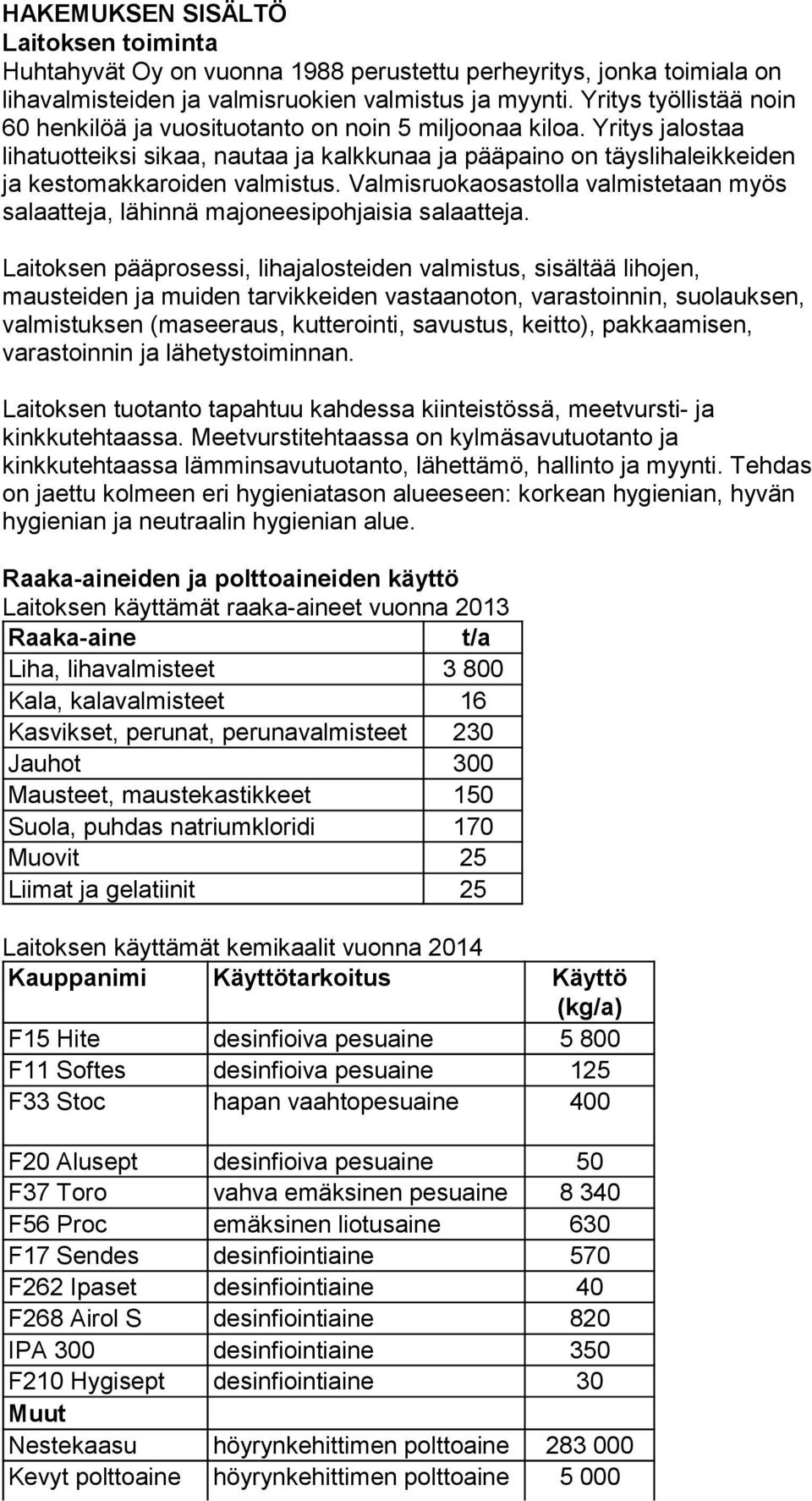Yritys jalostaa lihatuotteiksi sikaa, nautaa ja kalkkunaa ja pääpaino on täyslihaleikkeiden ja kestomakkaroiden valmistus.