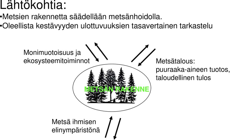 tarkastelu Monimuotoisuus ja ekosysteemitoiminnot METSÄN RAKENNE