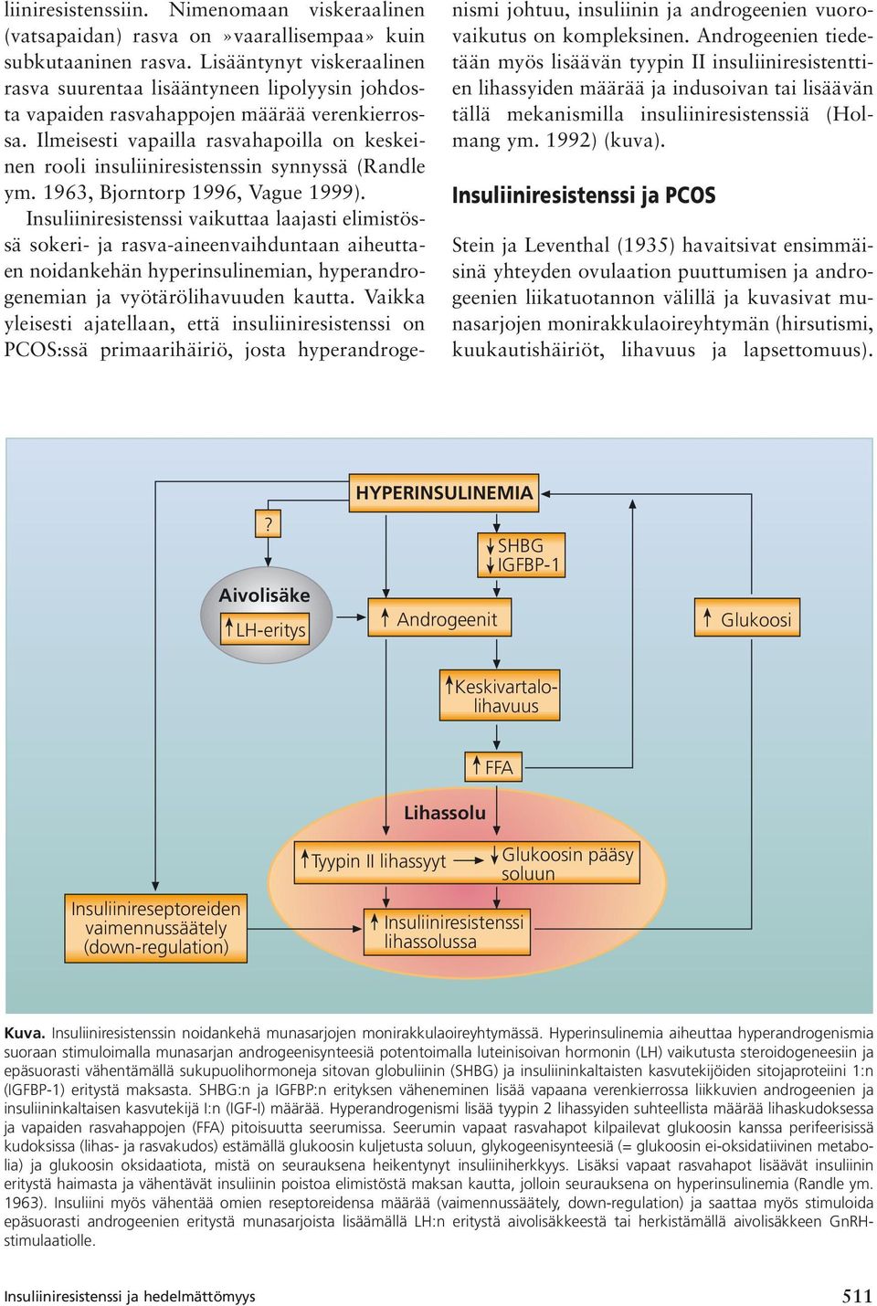 Ilmeisesti vapailla rasvahapoilla on keskeinen rooli insuliiniresistenssin synnyssä (Randle ym. 1963, Bjorntorp 1996, Vague 1999).