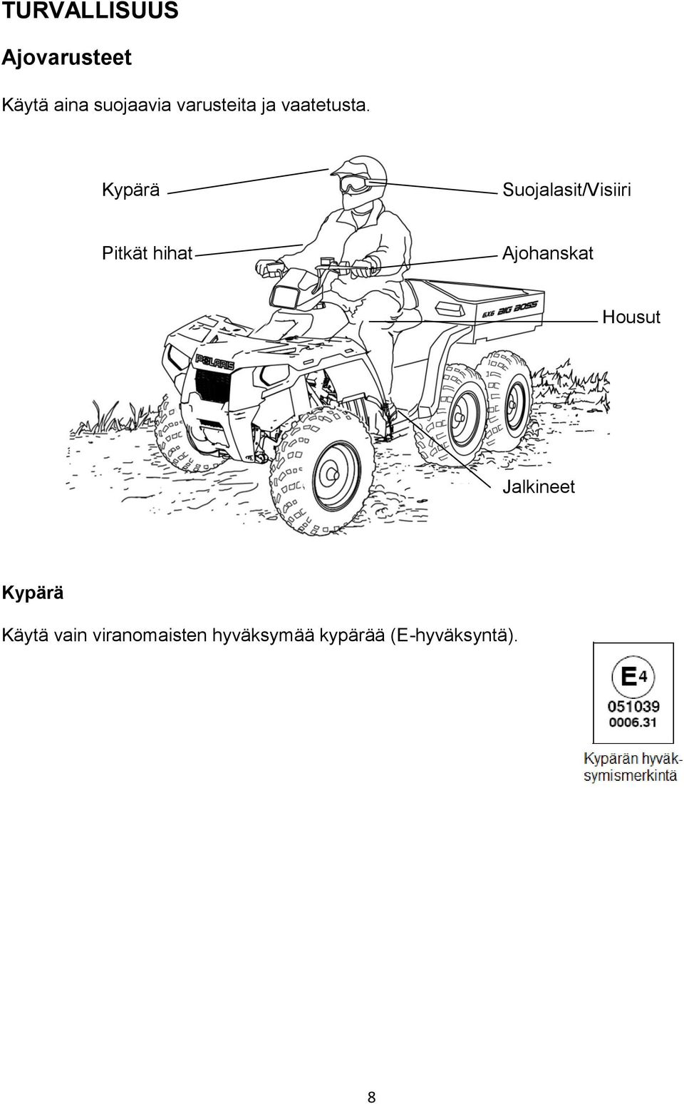 Kypärä Suojalasit/Visiiri Pitkät hihat Ajohanskat