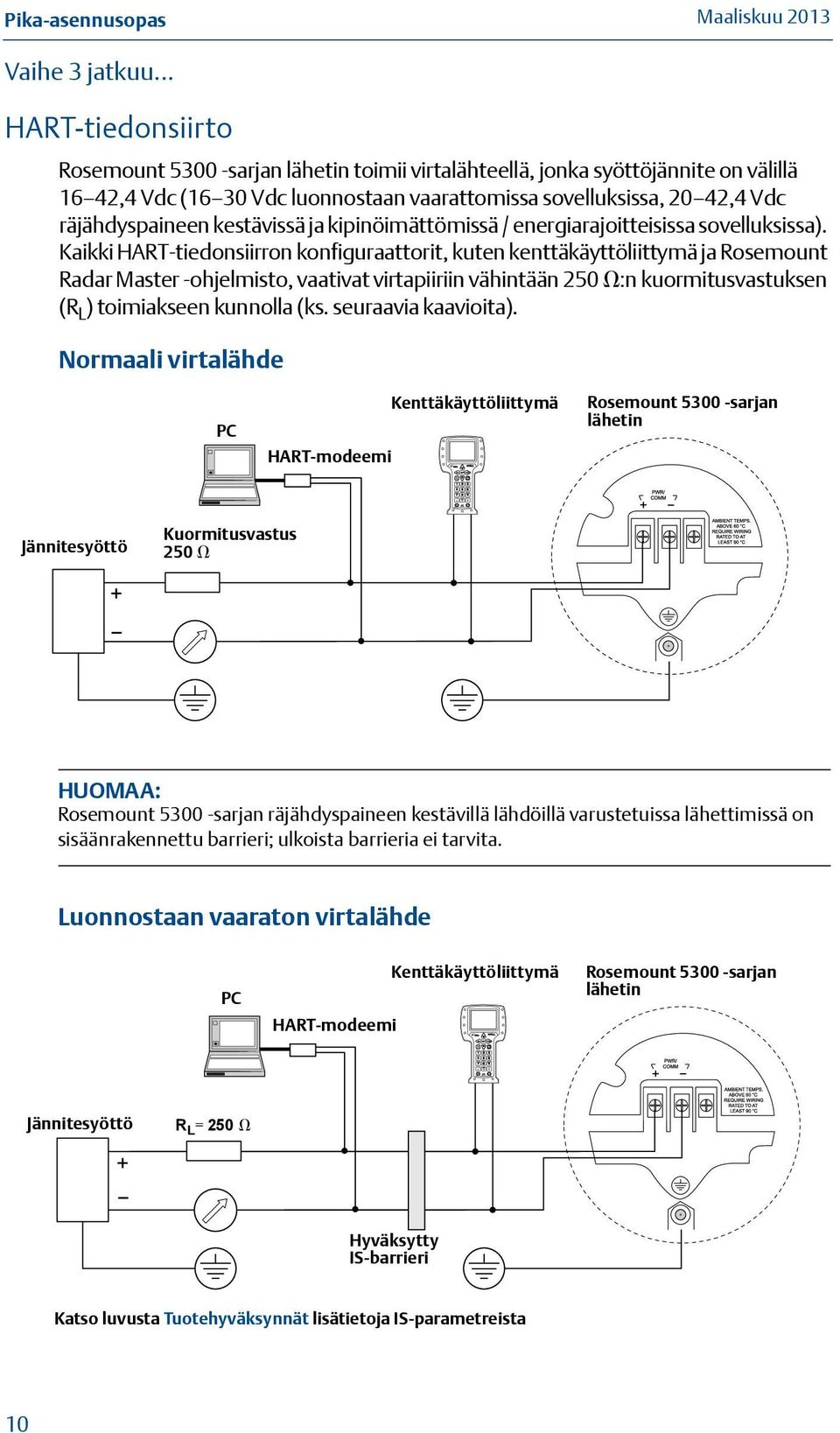 kestävissä ja kipinöimättömissä / energiarajoitteisissa sovelluksissa).