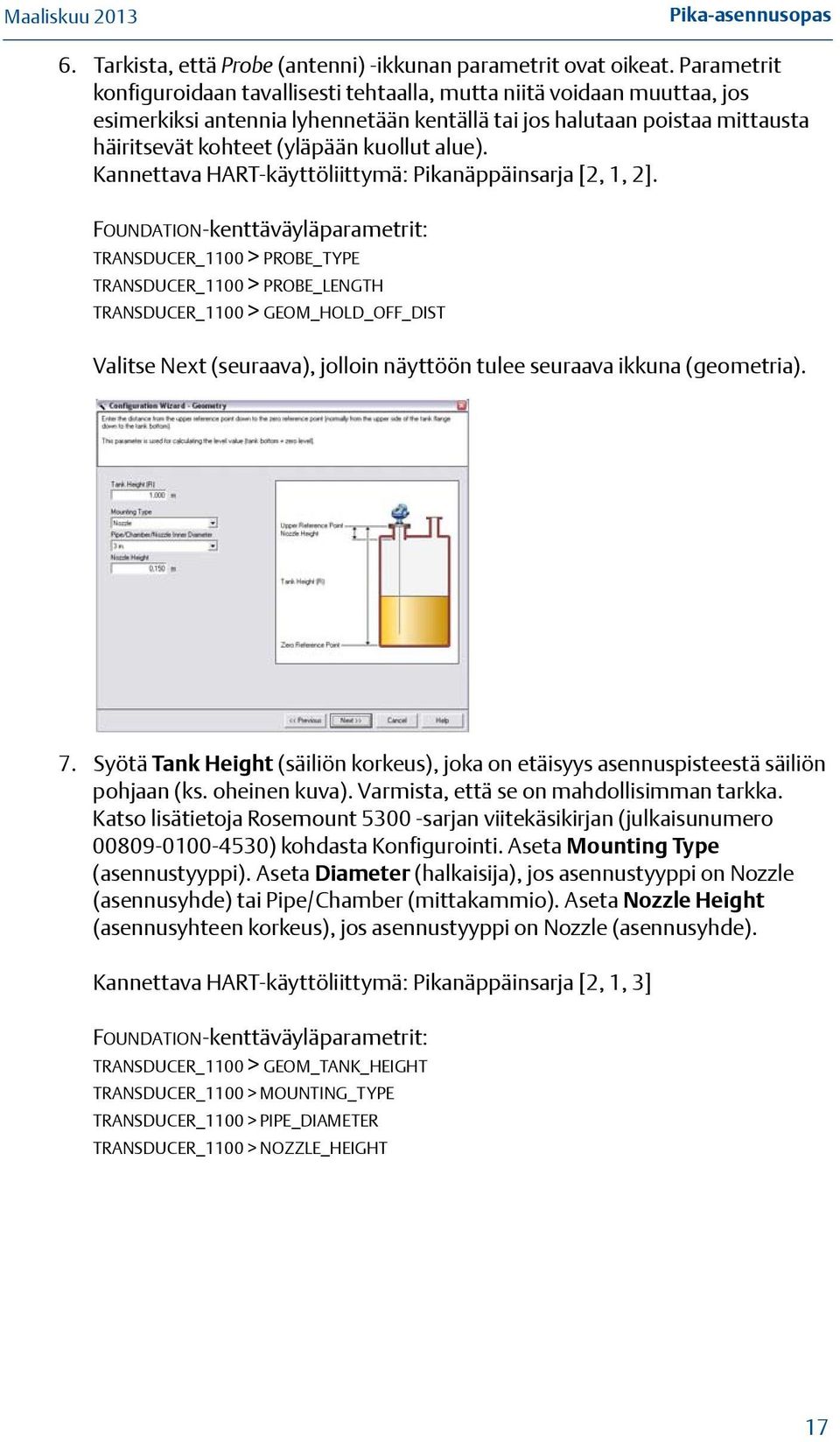 alue). Kannettava HART-käyttöliittymä: Pikanäppäinsarja [2, 1, 2].