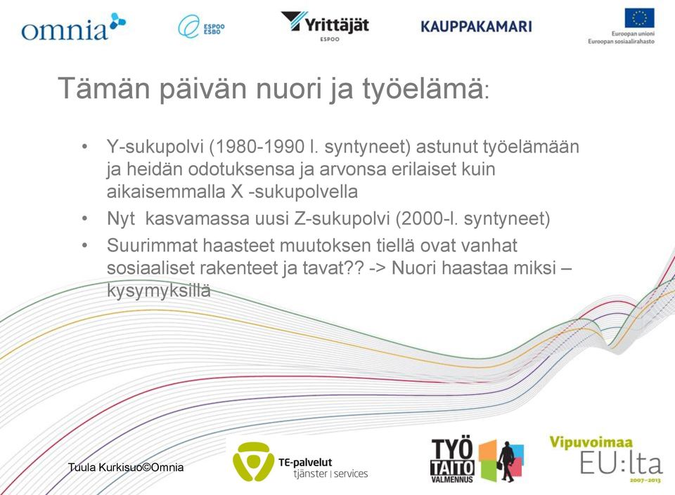 aikaisemmalla X -sukupolvella Nyt kasvamassa uusi Z-sukupolvi (2000-l.