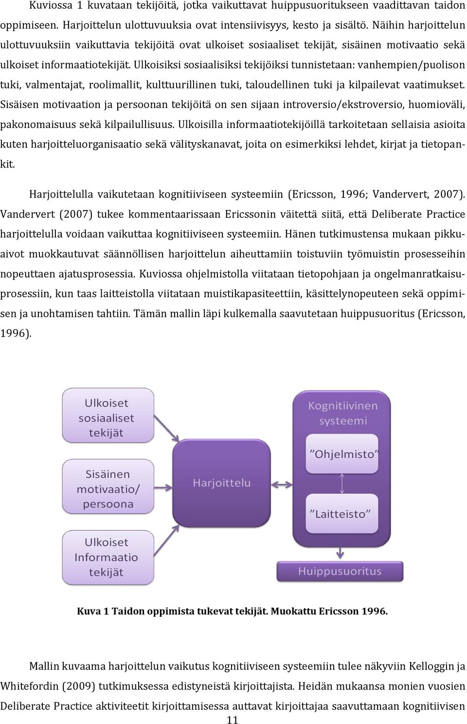 Ulkoisiksi sosiaalisiksi tekijöiksi tunnistetaan: vanhempien/puolison tuki, valmentajat, roolimallit, kulttuurillinen tuki, taloudellinen tuki ja kilpailevat vaatimukset.