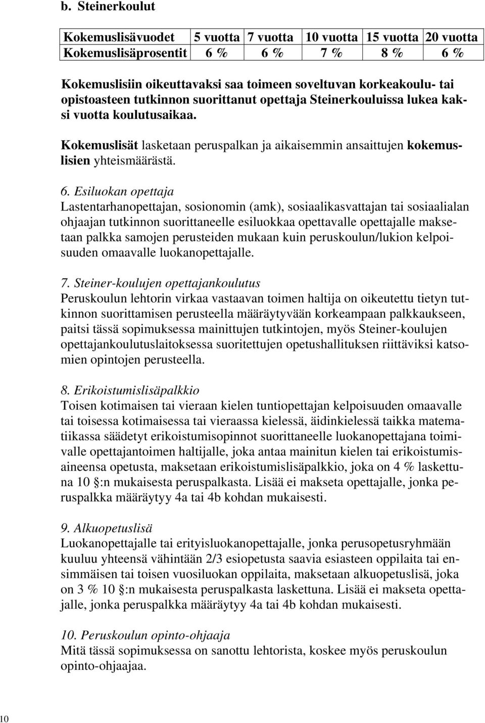 Esiluokan opettaja Lastentarhanopettajan, sosionomin (amk), sosiaalikasvattajan tai sosiaalialan ohjaajan tutkinnon suorittaneelle esiluokkaa opettavalle opettajalle maksetaan palkka samojen