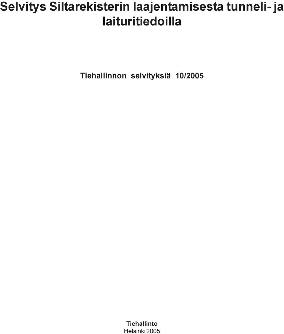 laituritiedoilla Tiehallinnon