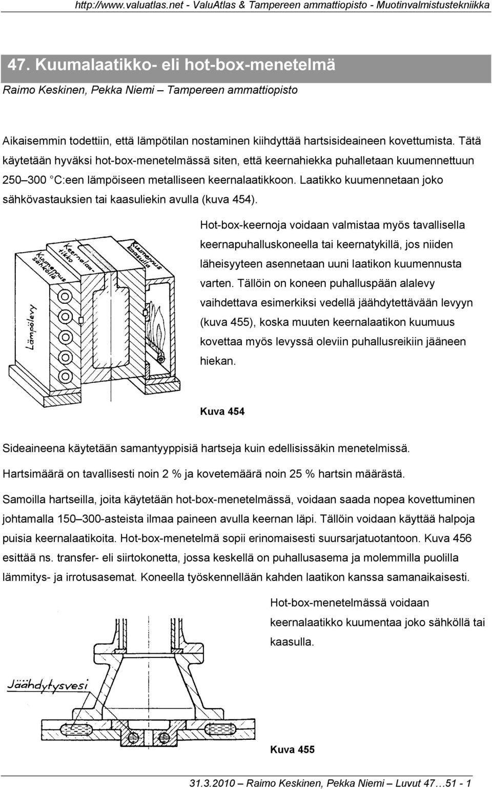 Laatikko kuumennetaan joko sähkövastauksien tai kaasuliekin avulla (kuva 454).