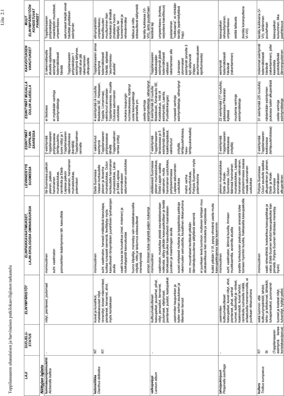 kasvullista ketoneilikka Dianthus deltoides NT RT kuivat ja kuivahkot, matalakasvuiset niityt, rinneniityt, kiviset mäenrinteet, pientareet, tienvarret, ahot, myös koristekasvi monivuotinen suht.