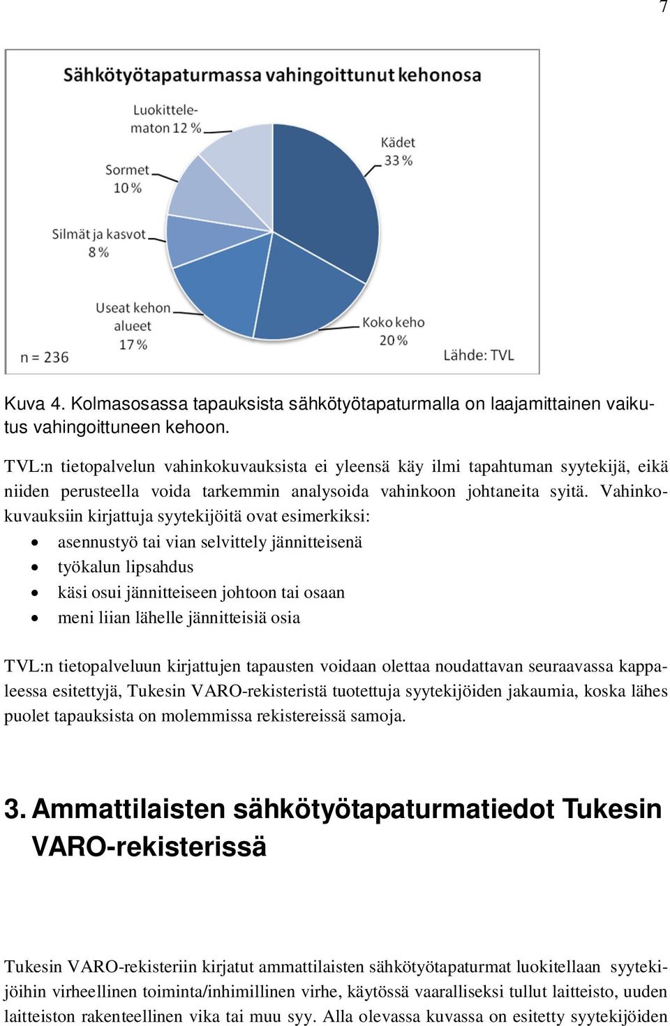 Vahinkokuvauksiin kirjattuja syytekijöitä ovat esimerkiksi: asennustyö tai vian selvittely jännitteisenä työkalun lipsahdus käsi osui jännitteiseen johtoon tai osaan meni liian lähelle jännitteisiä