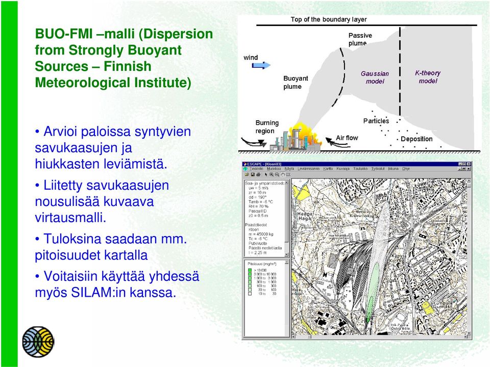 hiukkasten leviämistä.