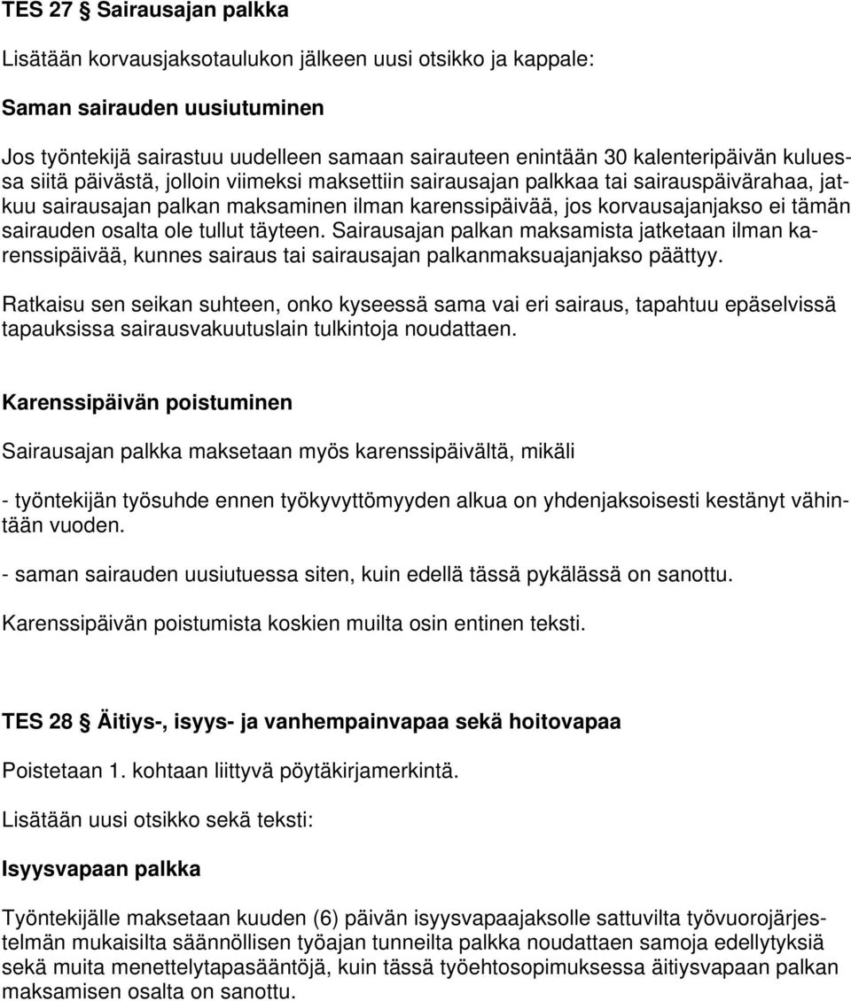 osalta ole tullut täyteen. Sairausajan palkan maksamista jatketaan ilman karenssipäivää, kunnes sairaus tai sairausajan palkanmaksuajanjakso päättyy.