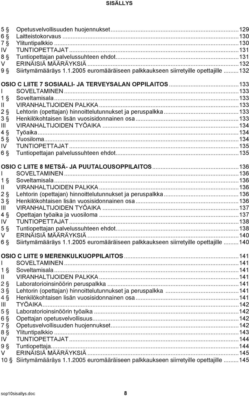 Laboratorioinsinöörin työaika 6 Opettajan opetusvelvollisuus 7 Opetusvelvollisuuden huojennukset 8