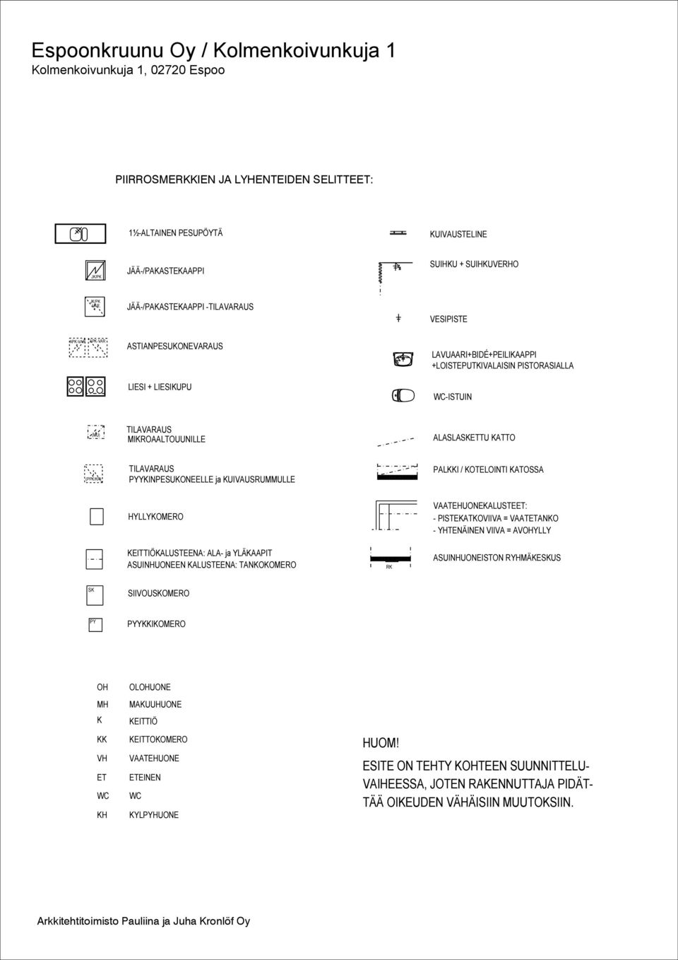 PALI / OTELOINTI ATOSSA HYLLYOMERO VAATEHUONEALUSTE: - PISTEATOVIIVA = VAATANO - YHTENÄINEN VIIVA = AVYLLY EITTIÖALUSTEENA: ALA- ja YLÄAAPIT ASUINHUONEEN ALUSTEENA: TANOOMERO ASUINHUONEISTON