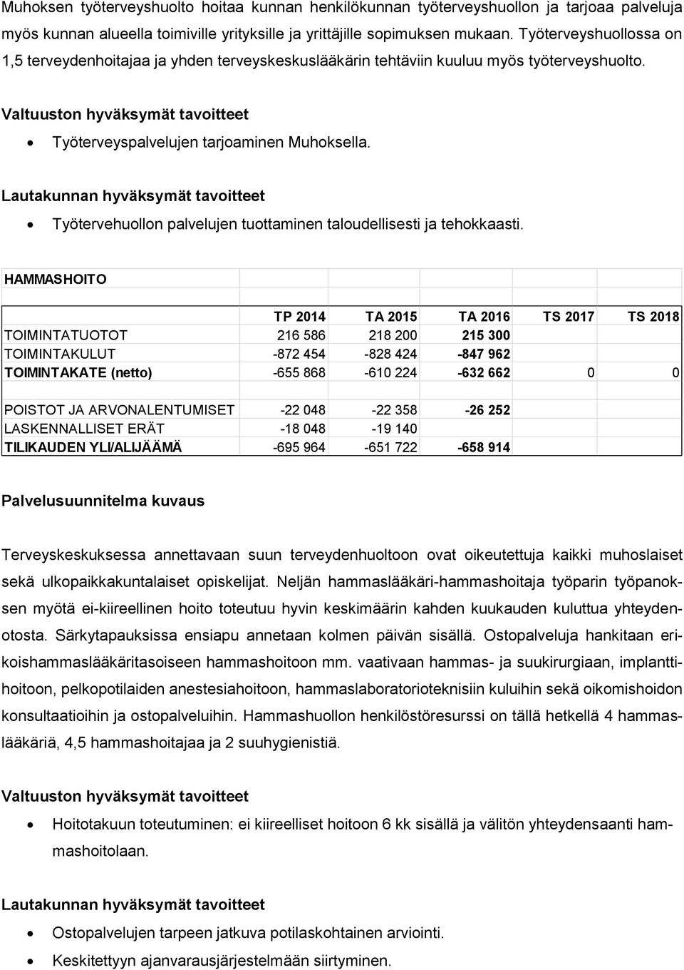 Työtervehuollon palvelujen tuottaminen taloudellisesti ja tehokkaasti.