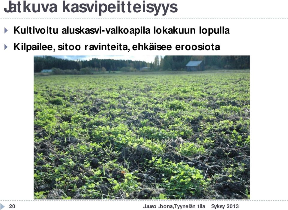 Kilpailee, sitoo ravinteita, ehkäisee