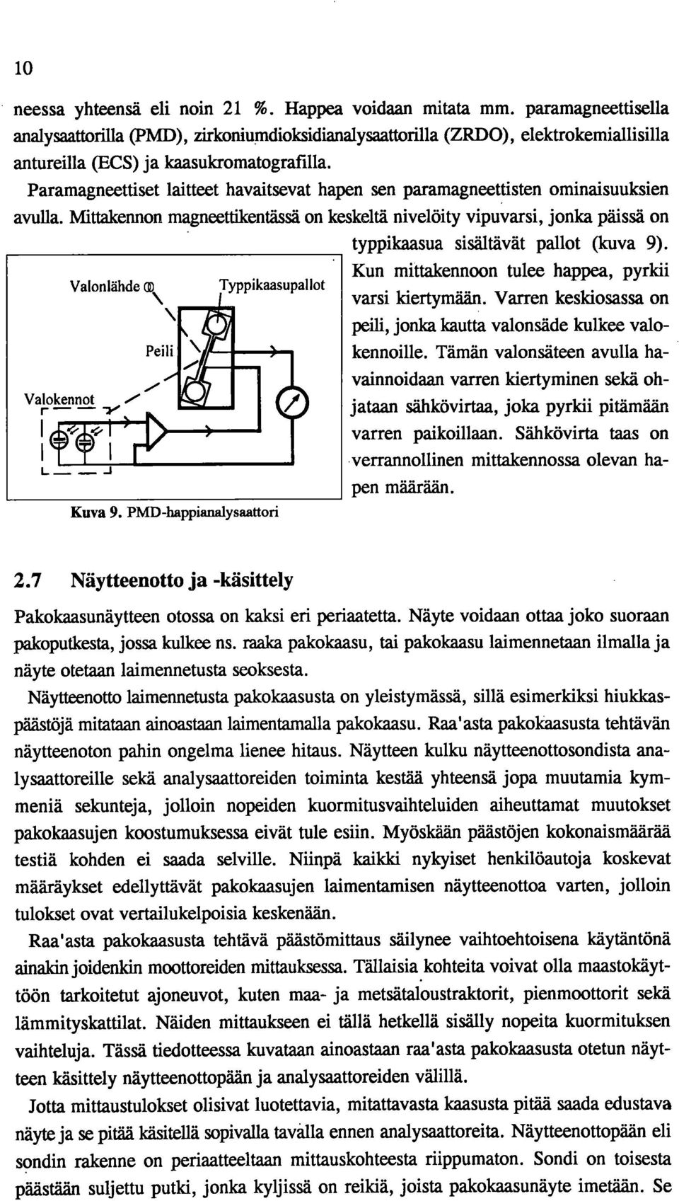 Paramagneettiset laitteet havaitsevat hapen sen paramagneettisten ominaisuuksien avulla.