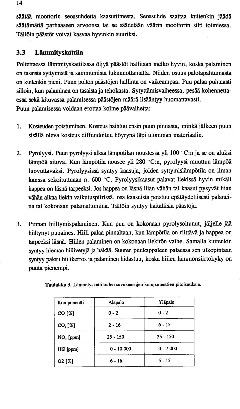 3 Lämmityskattila Poltettaessa lämmityskattilassa öljyä päästöt hallitaan melko hyvin, koska palaminen on tasaista syttymistä ja sammumista lukuunottamatta.