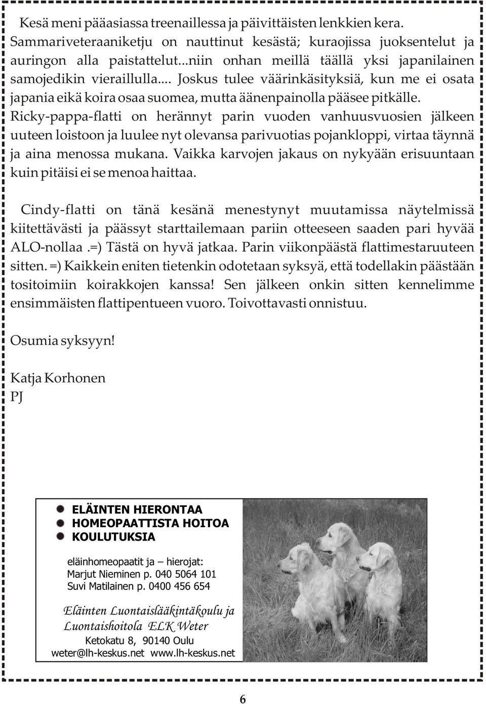 Ricky-pappa-flatti on herännyt parin vuoden vanhuusvuosien jälkeen uuteen loistoon ja luulee nyt olevansa parivuotias pojankloppi, virtaa täynnä ja aina menossa mukana.