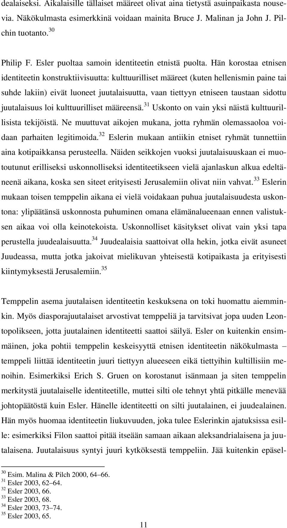 Hän korostaa etnisen identiteetin konstruktiivisuutta: kulttuurilliset määreet (kuten hellenismin paine tai suhde lakiin) eivät luoneet juutalaisuutta, vaan tiettyyn etniseen taustaan sidottu