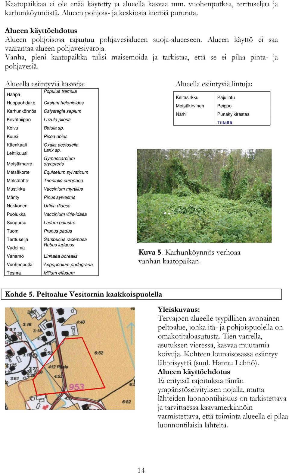 Vanha, pieni kaatopaikka tulisi maisemoida ja tarkistaa, että se ei pilaa pinta- ja pohjavesiä.