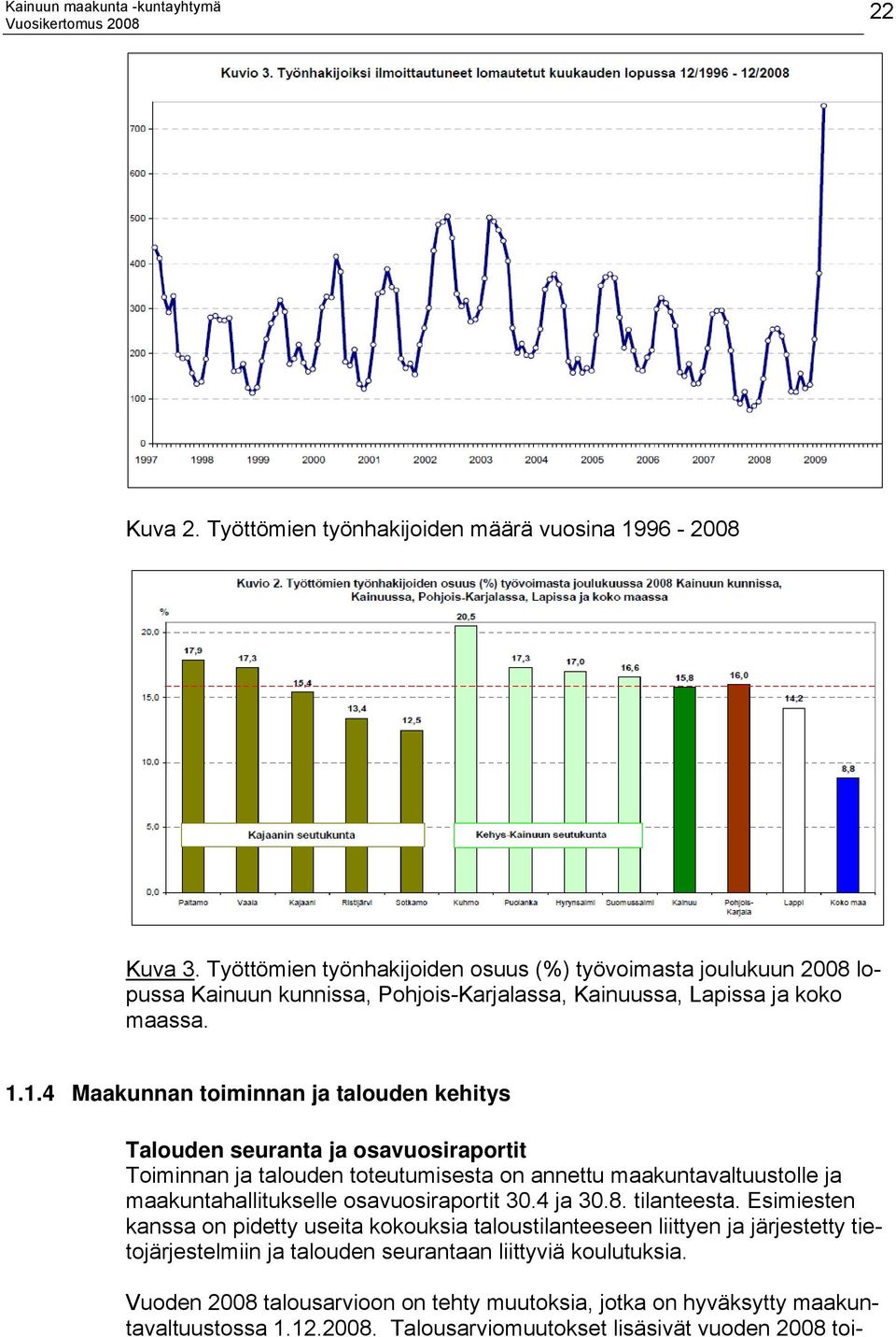 1.4 Maakunnan toiminnan ja talouden kehitys Talouden seuranta ja osavuosiraportit Toiminnan ja talouden toteutumisesta on annettu maakuntavaltuustolle ja maakuntahallitukselle