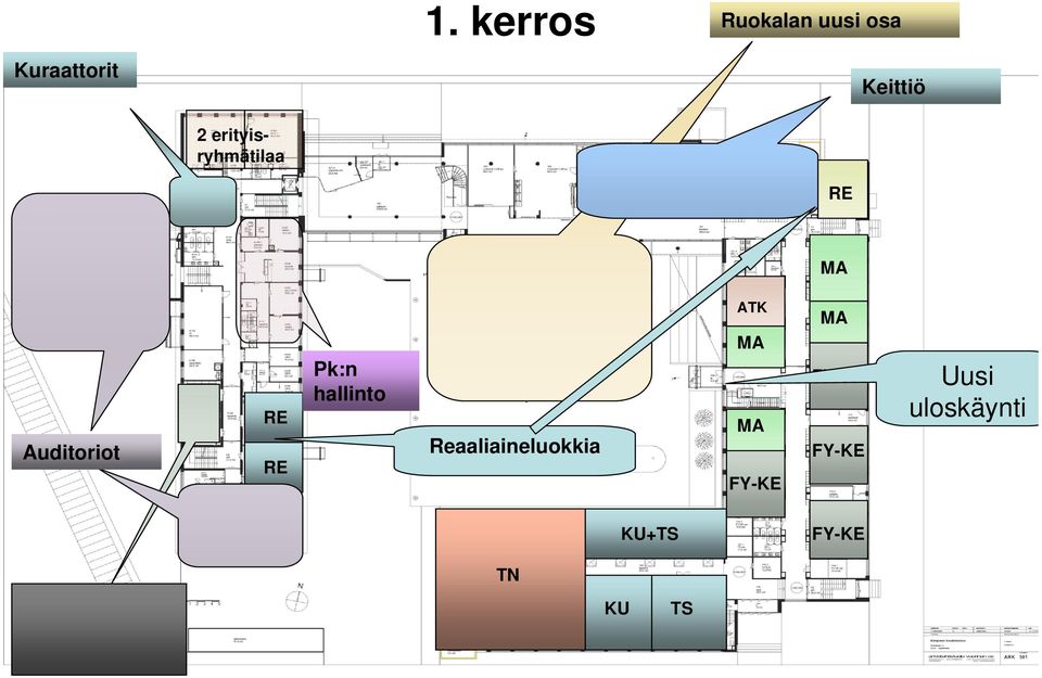 RE MA Auditoriot RE RE Pk:n hallinto Reaaliaineluokkia