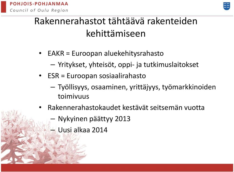 Euroopan sosiaalirahasto Työllisyys, osaaminen, yrittäjyys, työmarkkinoiden