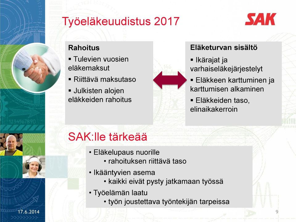 alkaminen Eläkkeiden taso, elinaikakerroin SAK:lle tärkeää Eläkelupaus nuorille rahoituksen riittävä taso