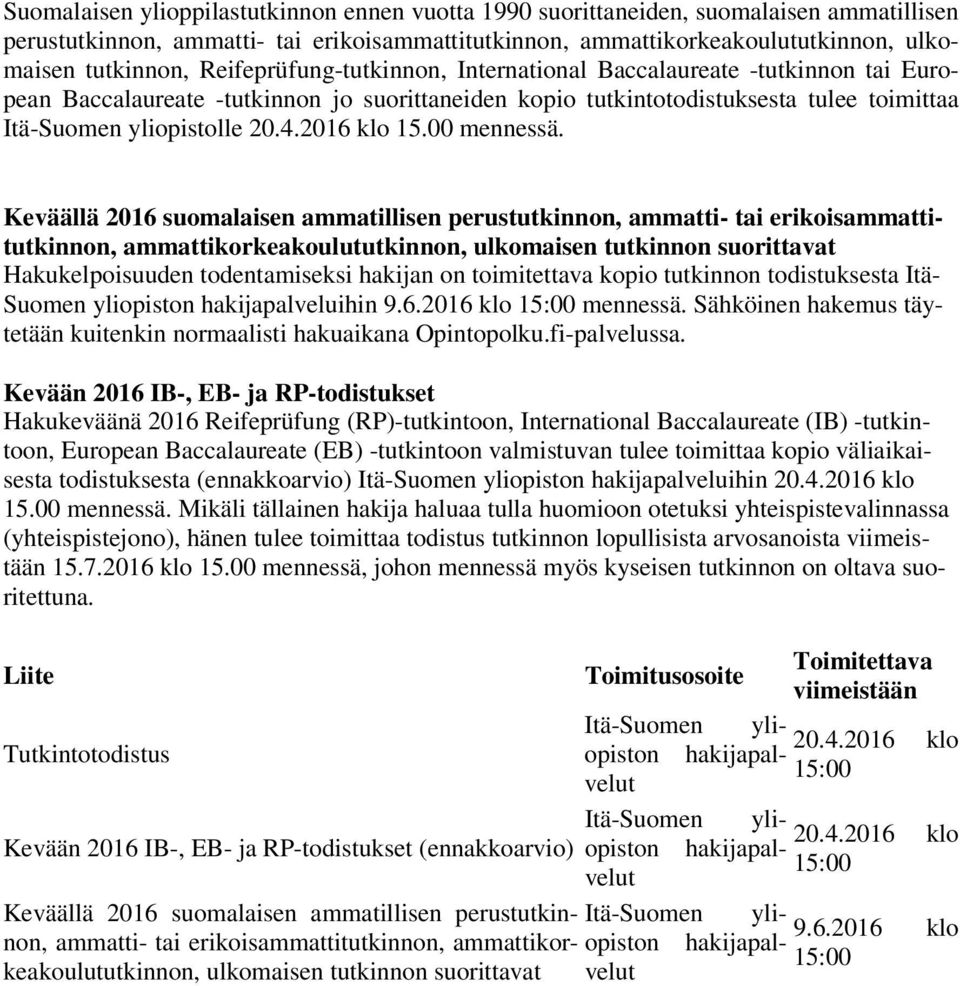 2016 klo 15.00 mennessä.