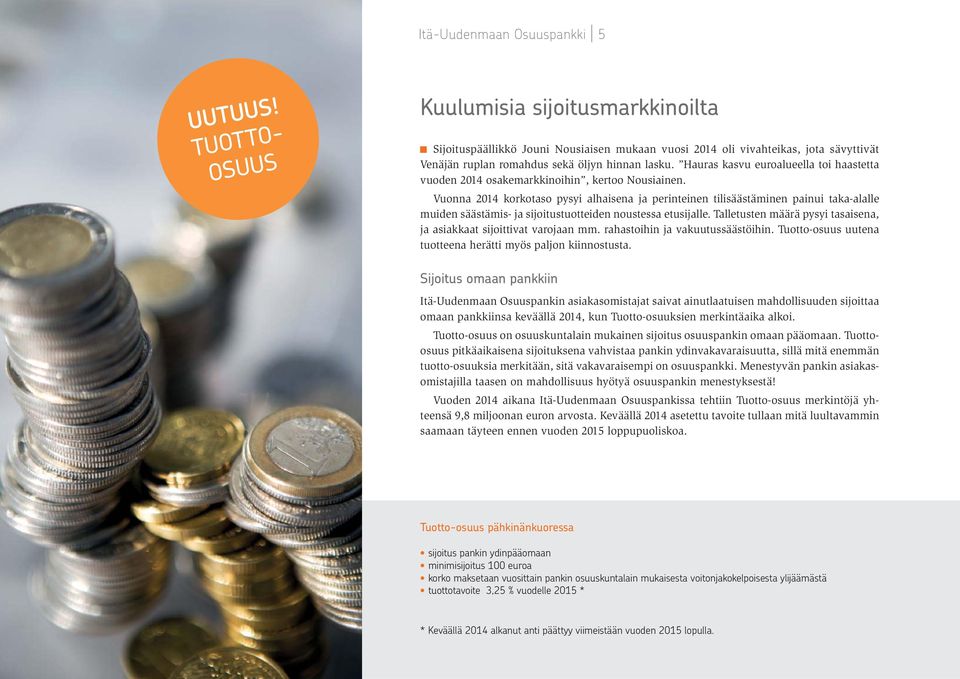 Hauras kasvu euroalueella toi haastetta vuoden 2014 osakemarkkinoihin, kertoo Nousiainen.