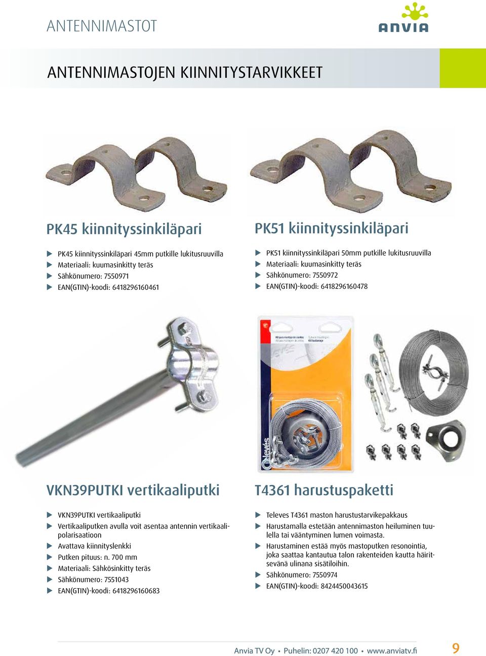vertikaaliputki VKN39PUTKI vertikaaliputki Vertikaaliputken avulla voit asentaa antennin vertikaalipolarisaatioon Avattava kiinnityslenkki Putken pituus: n.
