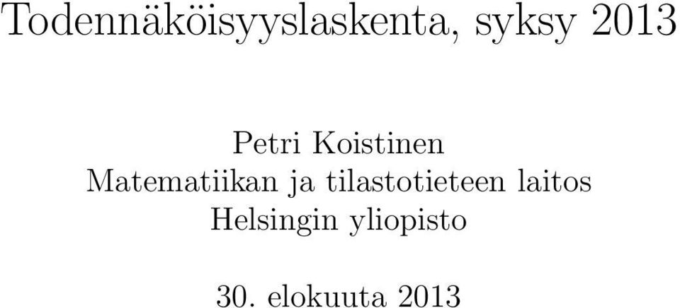 Matematiikan ja tilastotieteen