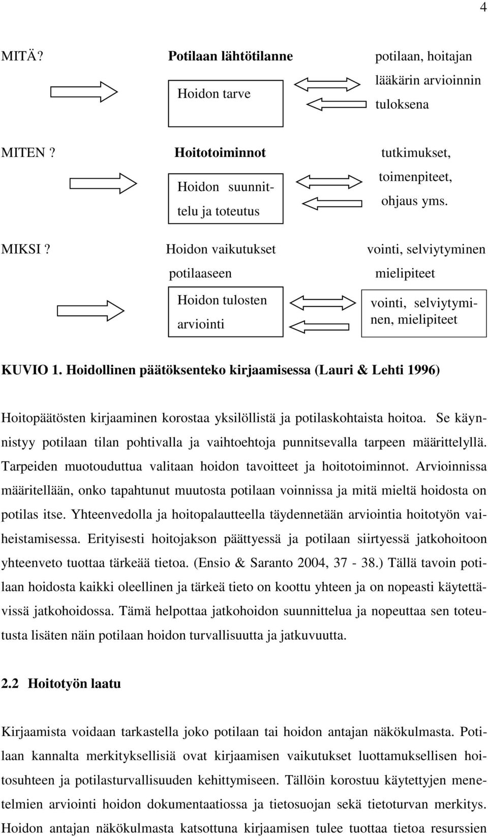 Hoidollinen päätöksenteko kirjaamisessa (Lauri & Lehti 1996) Hoitopäätösten kirjaaminen korostaa yksilöllistä ja potilaskohtaista hoitoa.