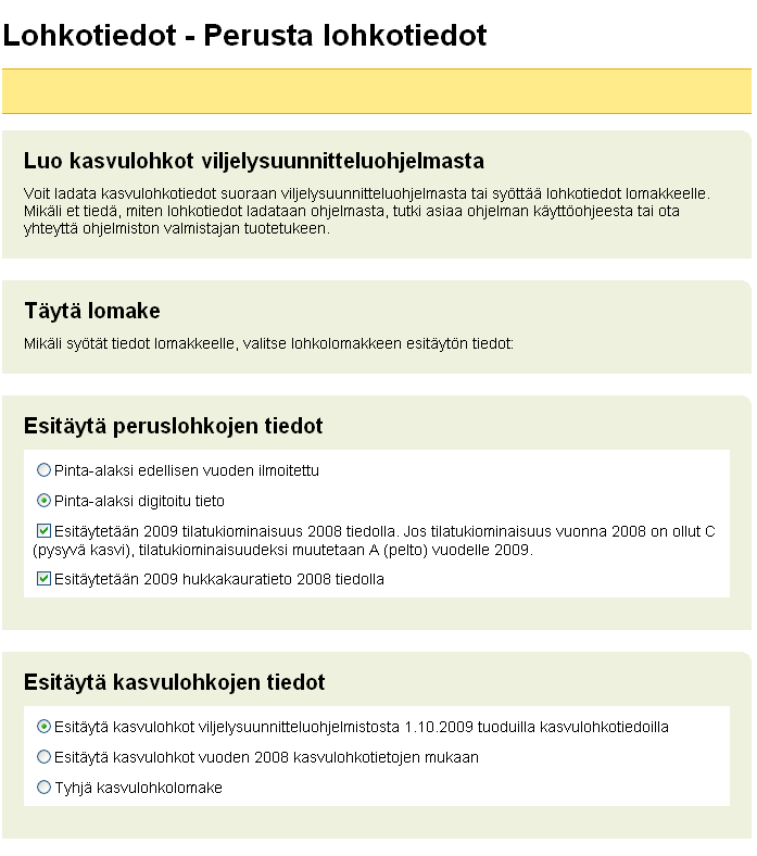 28 Kuvio 4. Lohkotietojen esitäyttö- näyttö (Sähköinen tukihakudemo 2009). 3.3.3 Sähköisen tukihaku sovelluksen Etusivu Kuviossa 5 esitetään sähköisen tukihakusovelluksen etusivu eli näytön perusnäkymä.