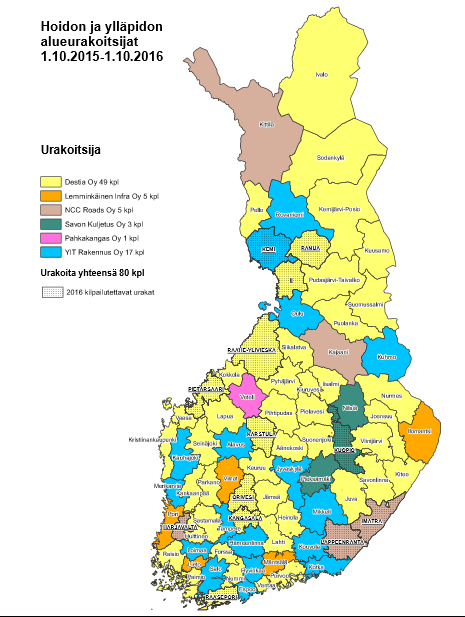 15 5 KUNNOSSAPITO 5.1 Alueurakat ELY-keskuksen tehtävä on huolehtia maanteiden kunnosta siten, että ne mahdollistavat turvallisen ja toimivan tavan kuljettaa ihmisiä ja hyödykkeitä ympäri maan.