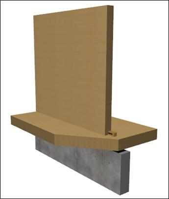 35 Kuvio 10. CLT-väliseinän liittäminen kantavaan alapohjaan (3D-kuva) Kuvio 11.