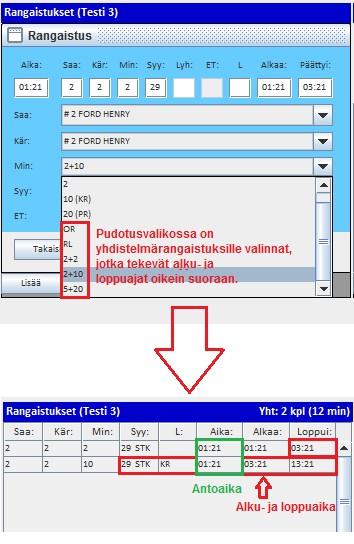 TiTu RANGAISTUKSEN merkintä Rang.