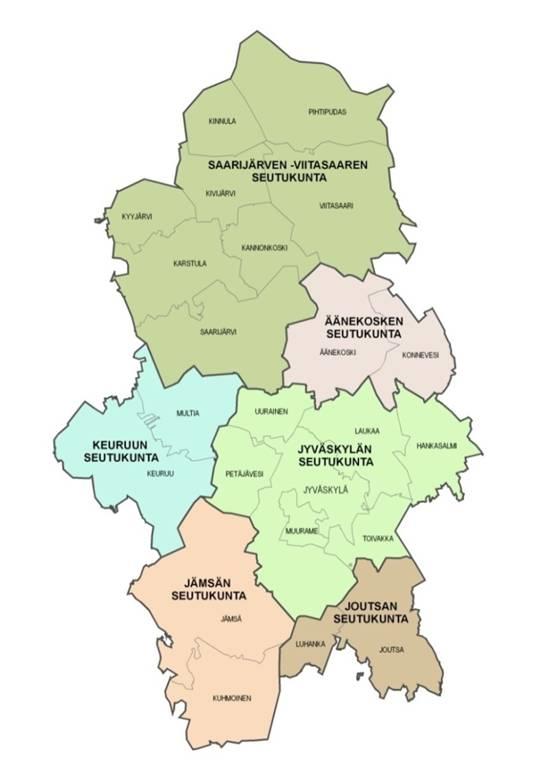Saarijärven-Viitasaaren seutu 30 915-1,2 % Jämsän seutu 23 919-1,1 % Äänekosken seutu 22